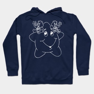 twin care bears sitting on a star Hoodie